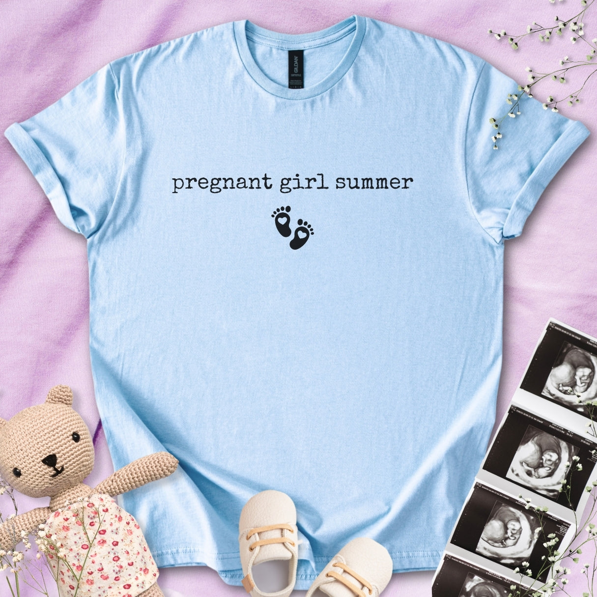 Pregnant Girl Summer - Print Font Tee