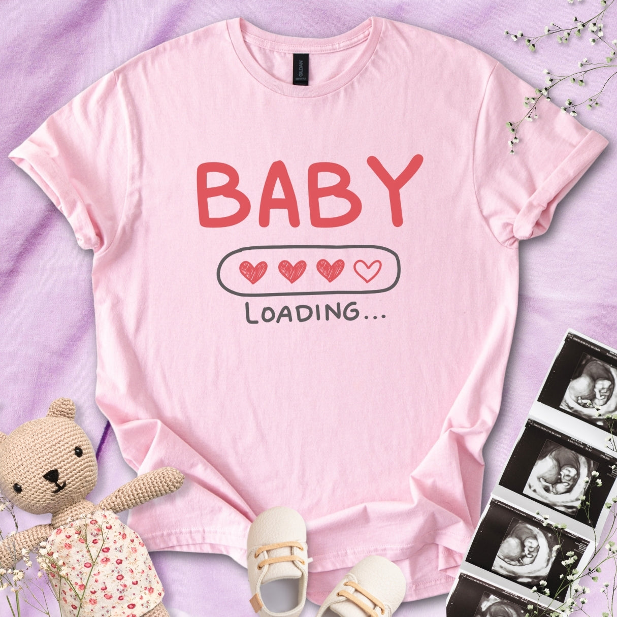 Baby Loading With Hearts Tee