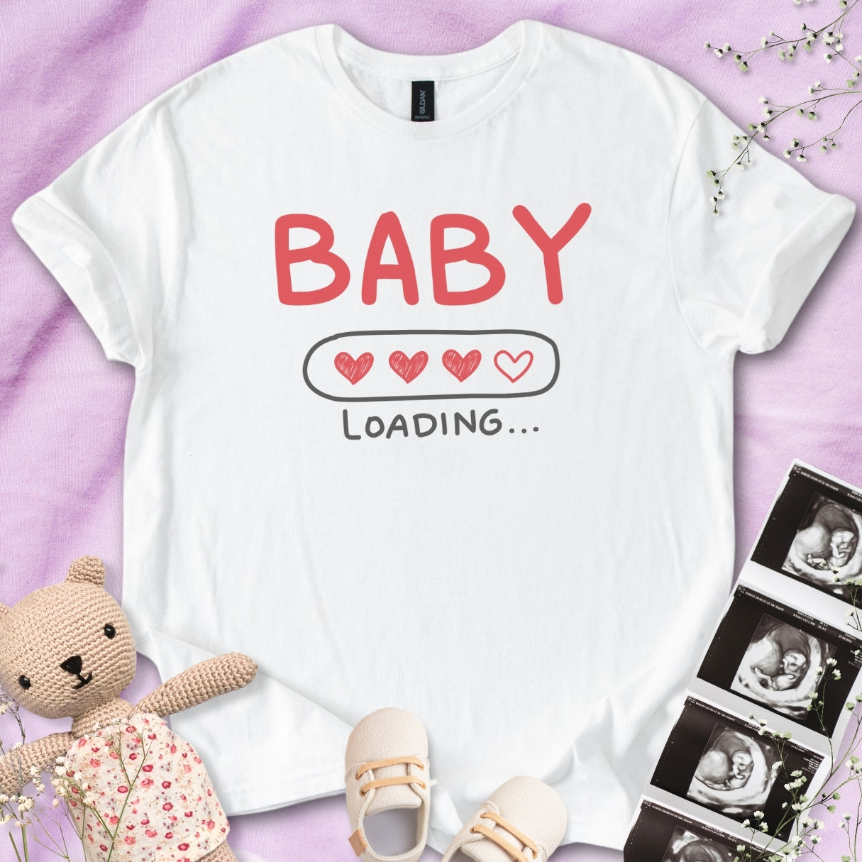 Baby Loading With Hearts Tee