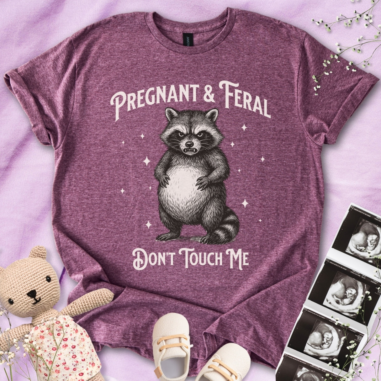 Pregnant & Feral - Angry Raccoon Tee