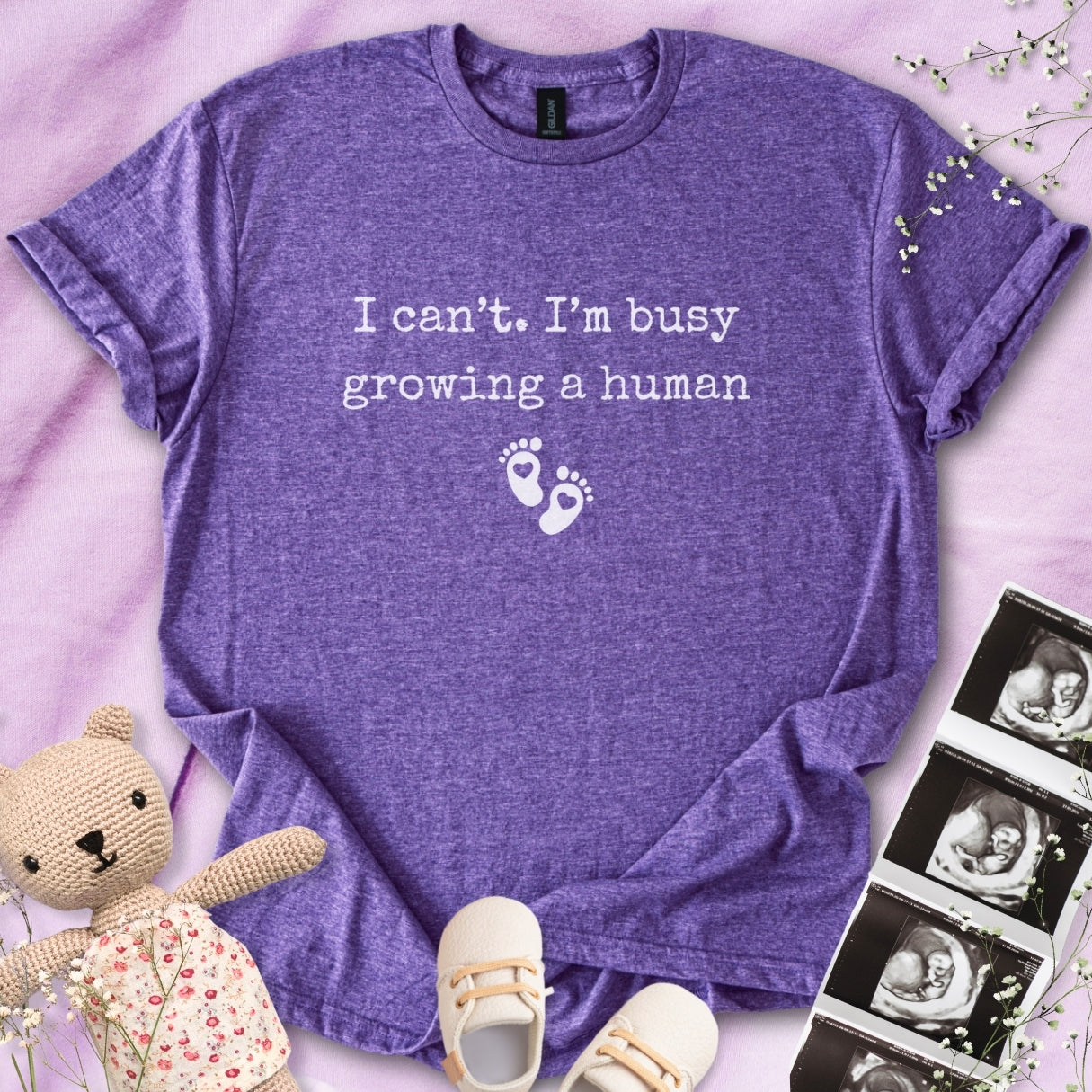I Can't I'm Busy Growing A Human Minimalistic Tee