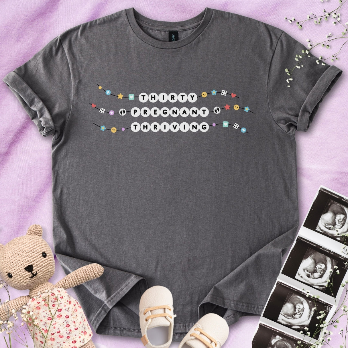 Thirty Pregnant Thriving Friendship Bracelet Tee