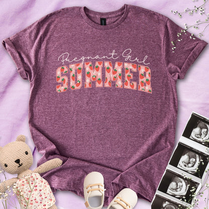 Strawberry Pregnant Girl Summer Tee