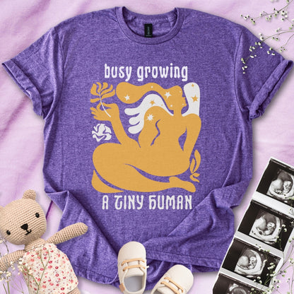 Busy Growing A Tiny Human - Retro Art Tee