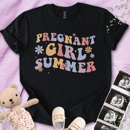 Pregnant Girl Summer Wavy Tee
