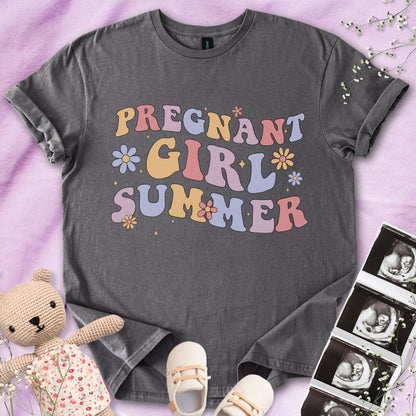 Pregnant Girl Summer Wavy Tee