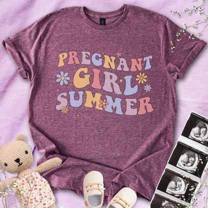 Pregnant Girl Summer Wavy Tee