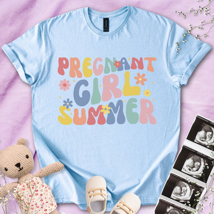 Colorful Pregnant Girl Summer Tee