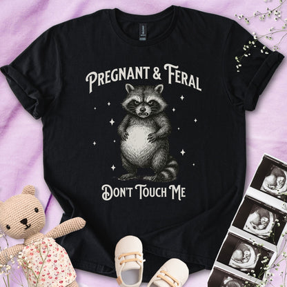 Pregnant & Feral - Angry Raccoon Tee