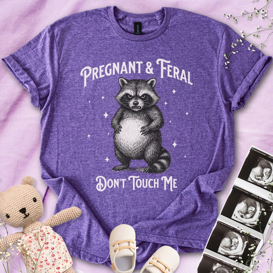 Pregnant & Feral - Angry Raccoon Tee