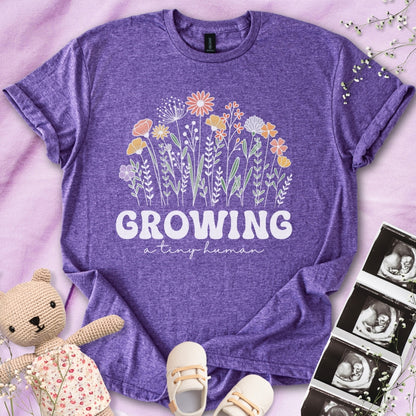 Growing A Tiny Human - Cute Pregnancy Tee